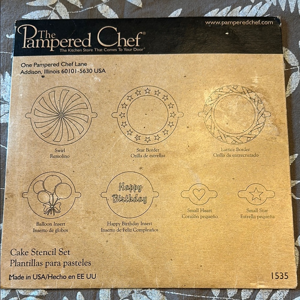 Pampered Chef Decorative Cake Stencil Kit